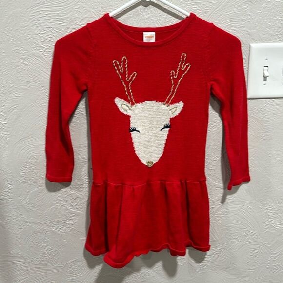 Gymboree Christmas Reindeer Sweater Dress Size 6 - Picture 1 of 5